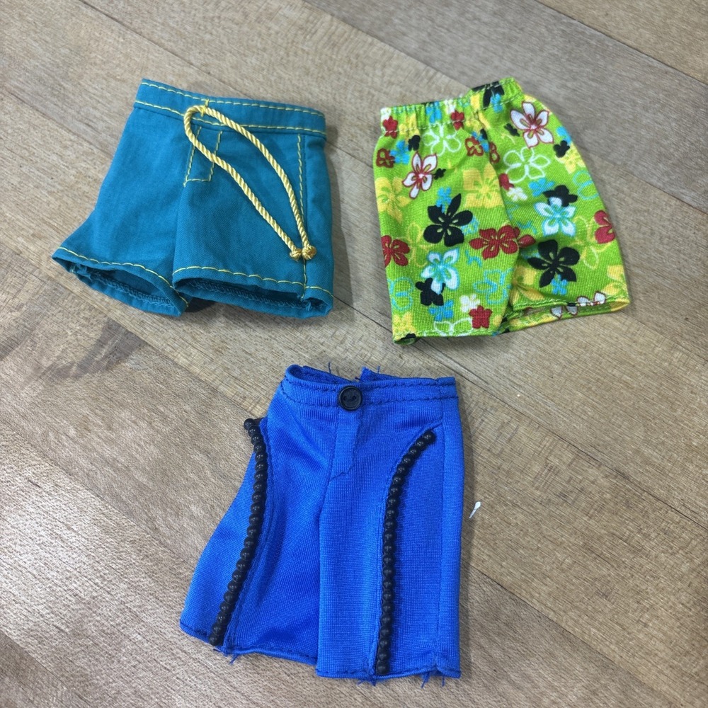Vintage Mattel Ken Doll Shorts Lot of 3 Swim Board Biker Floral Barbie Clothes